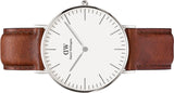 Buy Shop Daniel Wellington St Mawes White Dial Brown Leather Strap Watch For Men - DW00100052 USA Online