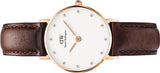 Buy Shop Daniel Wellington Classy Bristol White Dial Brown Leather Strap Watch For Women - DW00100062 USA Online