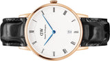 Buy Shop Daniel Wellington Dapper Reading White Dial Black Leather Strap Watch For Women - DW00100118 USA Online