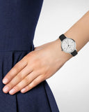 Buy Shop Fossil Jacqueline Quartz White Dial Black Leather Strap Watch for Women - ES3972 USA Online