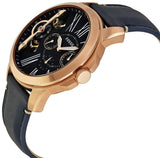 Buy Shop Fossil Grant Twist Multifunction Blue Dial Blue Leather Strap Watch for Men - ME1162 USA Online