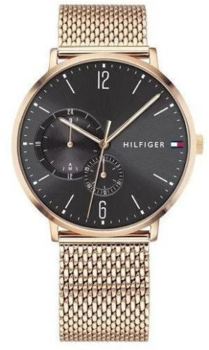 Buy Shop Tommy Hilfiger Brooklyn Grey Dial Gold Mesh Bracelet Watch for Men - 1791506 USA Online