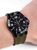 Buy Shop Tommy Hilfiger Drew Black Dial Green Rubber Strap Watch for Men - 1791065 USA Online
