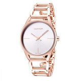Buy Shop Calvin Klein Stately White Dial Rose Gold Steel Strap Watch for Women - K3G23626 USA Online