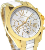 Buy Shop Michael Kors Bradshaw Chronograph White Dial Two Tone Steel Strap Watch For Women - MK5743 USA Online