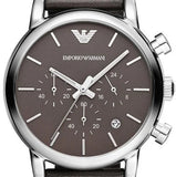 Buy Shop Emporio Armani Classic Chronograph Brown Dial Brown Leather Strap Watch For Men - AR1734 USA Online