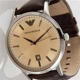 Buy Shop Emporio Armani Classic Quartz Brown Dial Brown Leather Strap Watch For Men - AR2427 USA Online