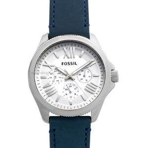 Buy Shop Fossil Cecile White Dial Blue Leather Strap Watch for Women - AM4531 USA Online