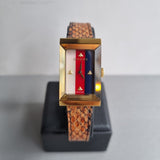 Buy Shop Gucci G-Frame Mother of Pearl Dial Brown Leather Snakeskin Strap Watch For Women - YA147402 USA Online