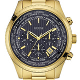 Buy Shop Guess Multifunction Black Dial Gold Steel Strap Watch for Men - W0602G1 USA Online