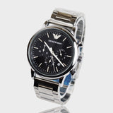 Buy Shop Emporio Armani Luigi Black Dial Silver Steel Strap Watch For Men - AR1894 USA Online