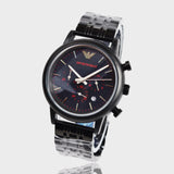 Buy Shop Emporio Armani Luigi Chronograph Black Dial Black Rubber Strap Watch For Men - AR11024 USA Online
