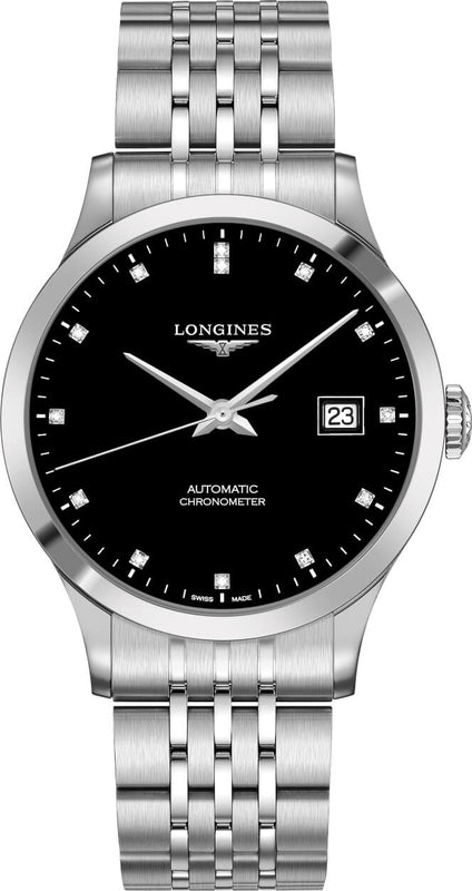 Buy Shop Longines Record Automatic Stainless Steel 40mm Watch for Men - L2.821.4.57.6 USA Online