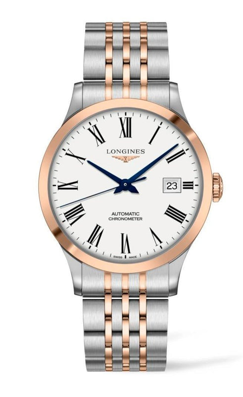 Buy Shop Longines Record Automatic 18K Pink Gold Watch for Men - L2.821.5.11.7 USA Online