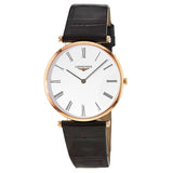 Longines La Grande Classique De Longines White Dial Black Leather Strap Watch for Women - L4.755.1.91.2