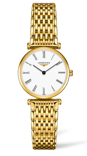 Longines La Grande Classique De Longines White Dial Gold Steel Strap Watch for Women - L4.209.2.11.8