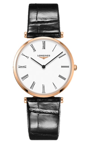 Longines La Grande Classique De Longines White Dial Black Leather Strap Watch for Women - L4.755.1.91.2