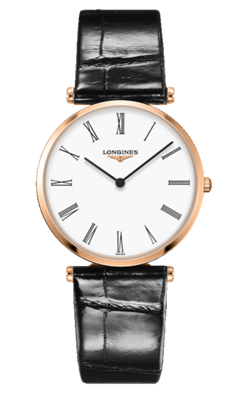 Buy Shop Longines La Grande Classique De Longines White Dial Black Leather Strap Watch for Women - L4.755.1.91.2 USA Online