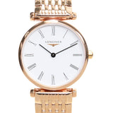 Longines La Grande Classique White Dial Rose Gold Mesh Bracelet Watch for Women - L4.209.1.91.8