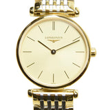 Longines La Grande Classique Quartz Gold Dial Two Tone Mesh Bracelet Watch for Women - L4.209.2.32.7