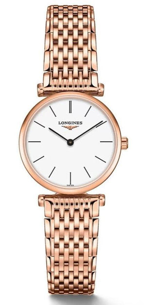 Longines La Grande Classique White Dial Rose Gold Mesh Bracelet Watch for Women - L4.209.1.92.8