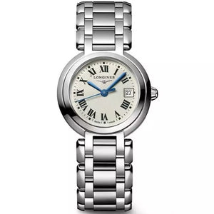 Buy Shop Longines PrimaLuna White Dial Silver Steel Strap Watch for Women - L8.110.4.71.6 USA Online