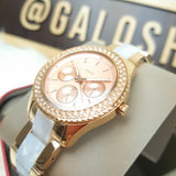 Buy Shop Fossil Stella Multifunction Rose Gold Dial Two Tone Steel Strap Watch for Women - ES4755 USA Online