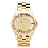 Buy Shop Marc Jacobs Henry Transparent Gold Dial Gold Steel Strap Watch for Women - MBM3206 USA Online