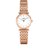 Longines La Grande Classique White Dial Rose Gold Mesh Bracelet Watch for Women - L4.209.1.92.8