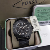 Buy Shop Fossil Machine Chronograph Black Dial Black Steel Strap Watch for Men - FS4927 USA Online