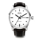 Mido Multifort Automatic Silver Dial Black Leather Strap Watch For Men - M005.430.16.031.80