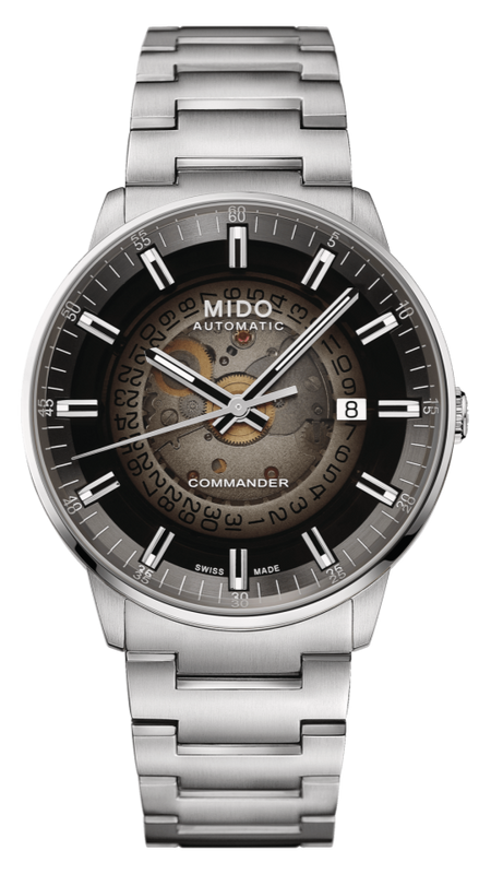 Buy Shop Mido Commander Automatic Gradient Black Dial Silver Steel Strap Watch For Men - M021.407.11.411.00 USA Online