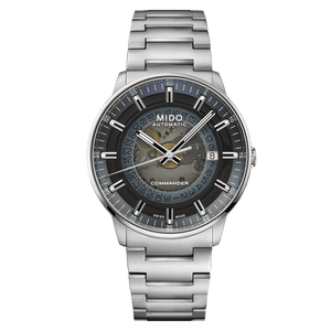 Buy Shop Mido Commander Automatic Gradient Blue Dial Silver Steel Strap Watch For Men - M021.407.11.411.01 USA Online