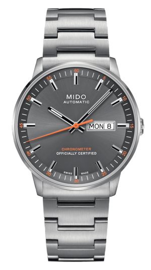 Mido Commander II Automatic Chronometer Grey Dial Silver Steel Strap Watch For Men - M021.431.11.061.01