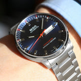 Buy Shop Mido Commander II Automatic Chronometer Blue Dial Silver Steel Strap Watch For Men - M021.431.11.041.00 USA Online