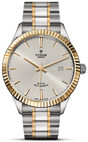 Tudor Style Automatic Silver Dial Two Tone Steel Strap Watch for Men - M12713-0003