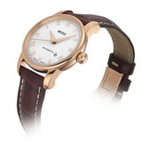 Mido Baroncelli III Automatic White Dial Brown Leather Strap Watch For Women - M7600.3.26.8