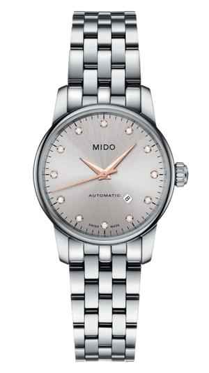 Buy Shop Mido Baroncelli III Automatic Silver Dial Silver Steel Strap Watch For Women - M7600.4.21.1 USA Online