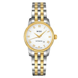 Mido Baroncelli III Automatic White Dial Two Tone Steel Strap Watch For Women - M7600.9.26.1