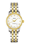 Mido Baroncelli III Automatic White Dial Two Tone Steel Strap Watch For Women - M7600.9.26.1