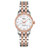 Mido Baroncelli III Automatic Mother of Pearl White Dial Two Tone Steel Strap Watch For Women - M7600.9.69.1