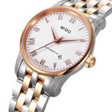 Mido Baroncelli III Automatic White Dial Two Tone Steel Strap Watch For Women - M7600.9.N6.1