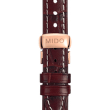 Mido Baroncelli III Automatic White Dial Brown Leather Strap Watch For Women - M7600.3.26.8