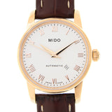 Mido Baroncelli III Automatic White Dial Brown Leather Strap Watch For Women - M7600.3.26.8