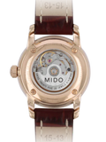 Mido Baroncelli III Automatic White Dial Brown Leather Strap Watch For Women - M7600.3.26.8