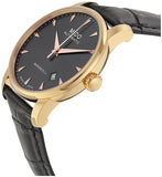 Mido Baroncelli III Automatic Grey Dial Black Leather Strap Watch For Men - M8600.3.13.4