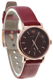 Buy Shop Marc Jacobs Baker Maroon Dial Maroon Leather Strap Watch for Women - MBM1271 USA Online