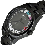 Buy Shop Marc Jacobs Henry Skeleton Black Dial Black Steel Strap Watch for Women - MBM3265 USA Online