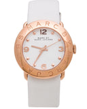 Buy Shop Marc Jacobs Amy White Dial White Leather Strap Watch for Women - MBM1180 USA Online