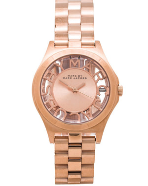 Buy Shop Marc Jacobs Henry Rose Gold Dial Rose Gold Steel Strap Watch for Women - MBM3293 USA Online
